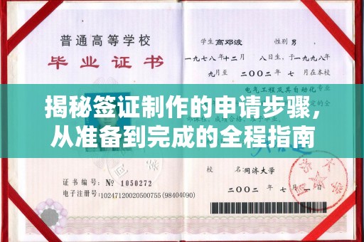 怀仁揭秘签证制作的申请步骤，从准备到完成的全程指南