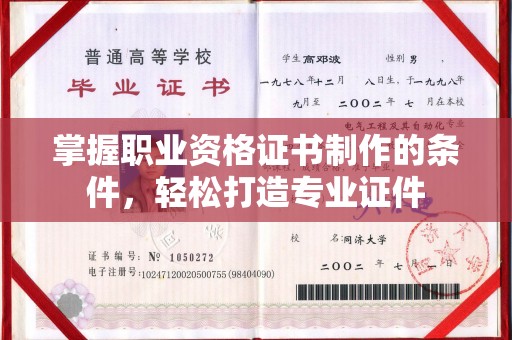 怀仁掌握职业资格证书制作的条件，轻松打造专业证件